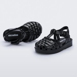 Mini Melissa possession Black crocs little girls size 8